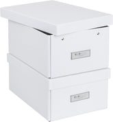 Bigso Karin Collapsible Storage Box - Photo Storage Box - 2 Pack - White